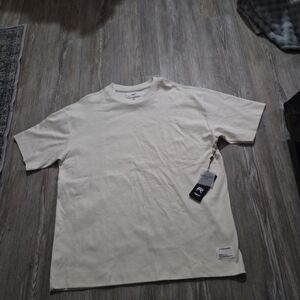 Reserved Supply Oversized Fit Mens Shirt Short Sleeve Buttercream Color Size L